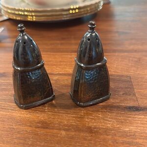 Vintage BP salt and pepper silver plated shakers